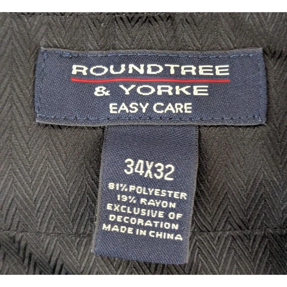 Roundtree & Yorke Easy Care Pleated Dress Pants Taupe 34x32
